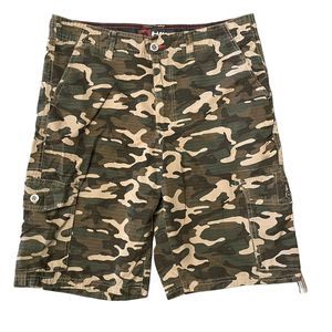 Tony Hawk Cargo Shorts, Size 33, Green Camo, Brown Camouflage, Ripstop, Mens